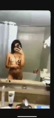 ass bikini college mirror selfie teen tits gif