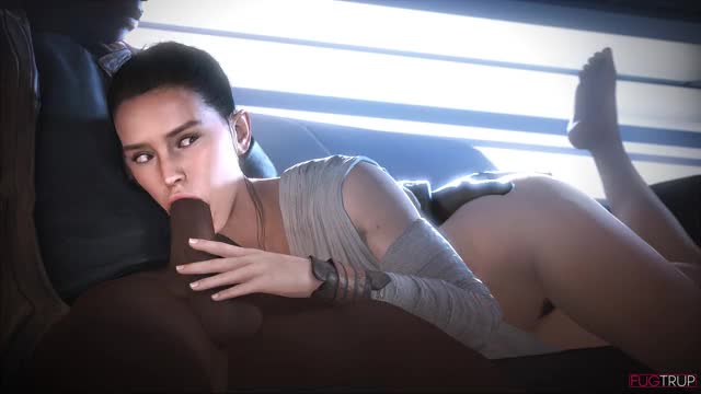 Rey/Daisy Ridley sucking Finn's dick - Animation by Fugtrup