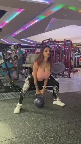 Busty workout