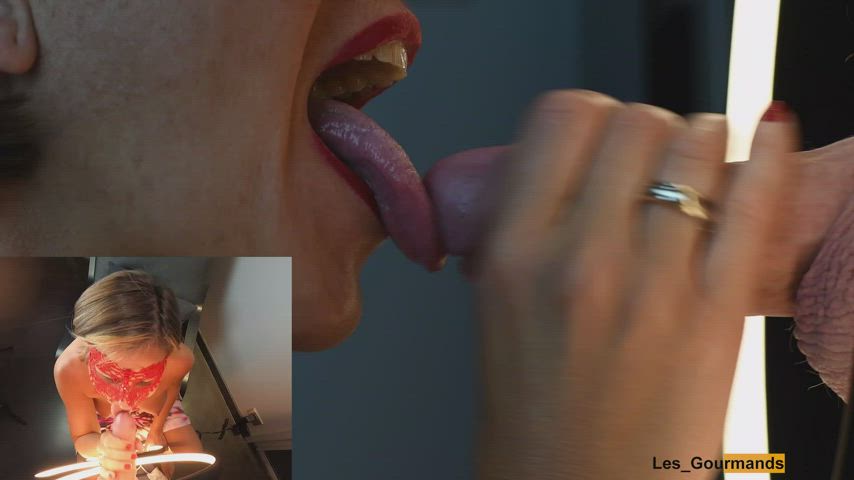 [OC] Hot Cumshot in my tongue [F]ace