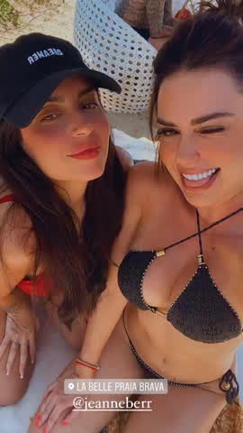 Beach Bikini Boobs Brazilian Brunette Dani Tease gif