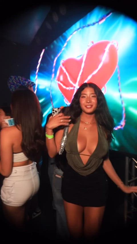 asian big tits blonde bouncing tits brunette cleavage club nightclub tiktok white