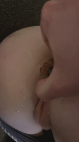 amateur anal anal creampie butt plug creampie cum on ass cumshot shaved pussy gif