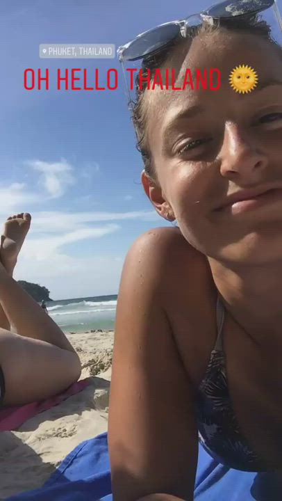 Beach Bikini Celebrity Thong gif