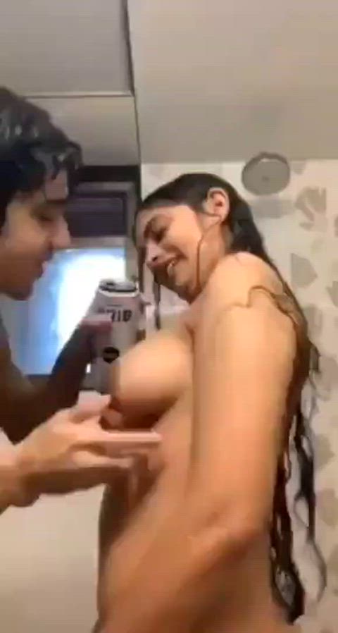bath bathroom couple dancer girlfriend naked real couple sex gif