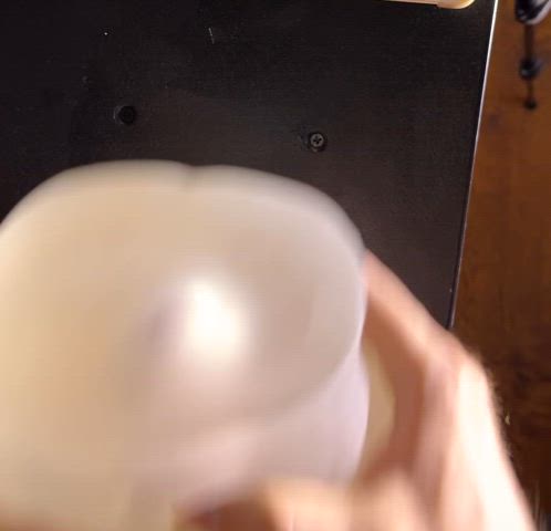 Blasted cum all over this clear toy