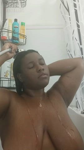 big tits chubby ebony shower submissive thick gif