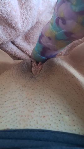 bad dragon dildo homemade masturbating nsfw pussy solo thick wet pussy gif