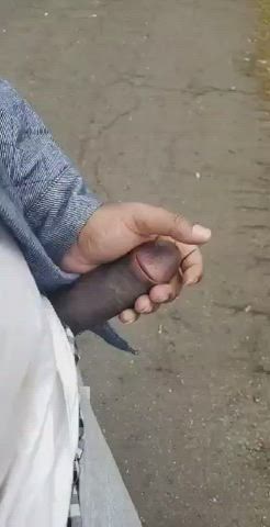 Ebony Little Dick Public gif