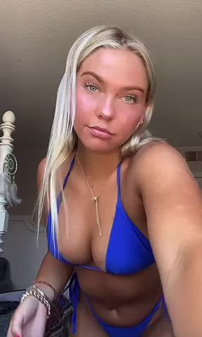 bikini blue eyes dancing gif