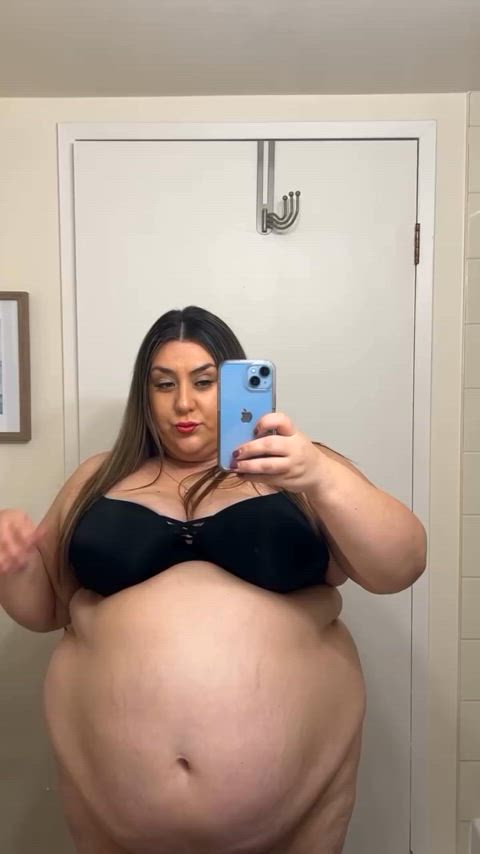 bbw bikini brunette feedee ssbbw gif