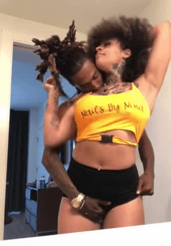 ebony couple foreplay passionate gif