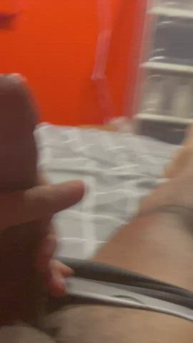 bbc balls big dick cum cumshot jerk off precum solo tease gif