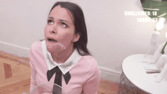 Bukkake Cum In Mouth Cum Swallow gif