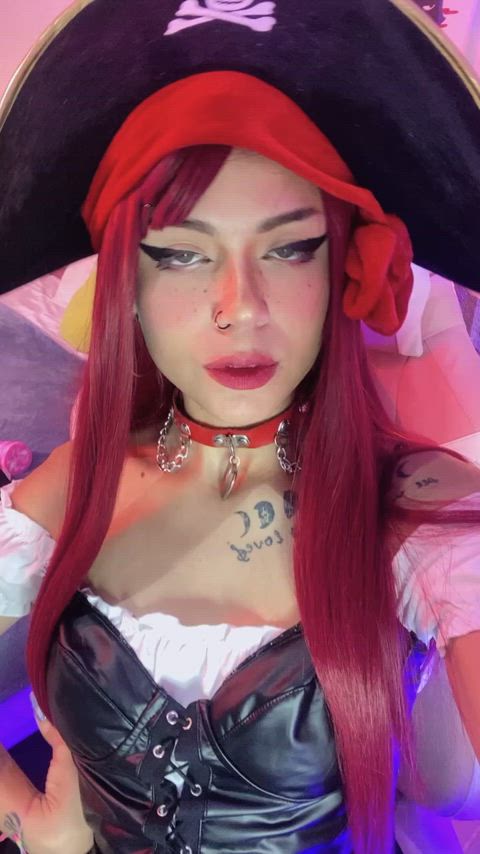 ahegao cosplay cute hentai natural pussy tits gif