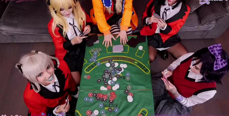 Kakegurui orgy(Purple Bitch, Sia Siberia, Leah Meow, Octokuro and Anna Batman)