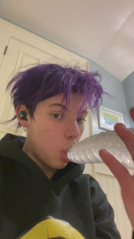 amateur deepthroat dildo ftm messy sucking teen tentacles trans trans man gif