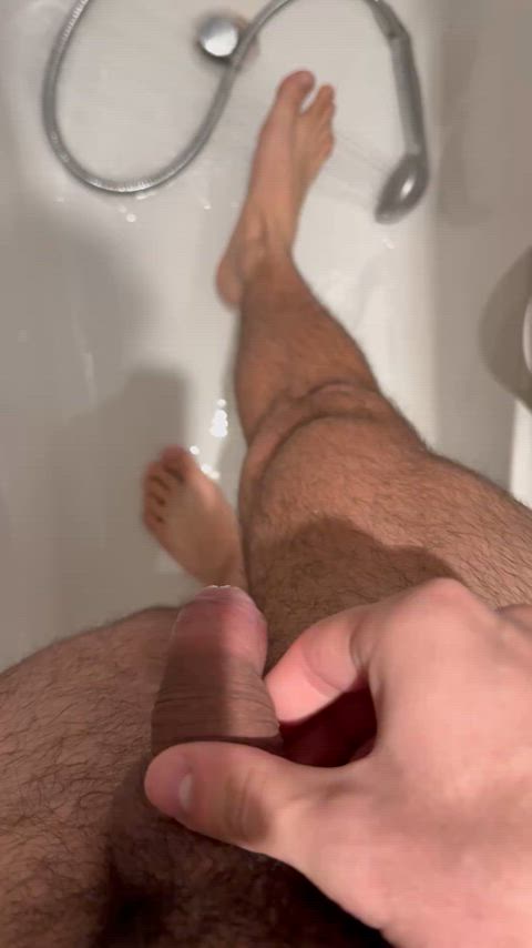 feet foreskin golden shower pee peeing piss pissing shower uncut gif