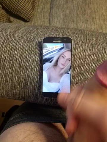 blonde cock face slapping facial masturbating solo gif