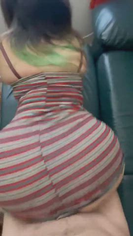 Big Booty Slut Checks Window to see if BF arrived