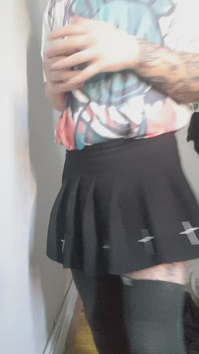 Femboy Fishnet Skirt Thick gif