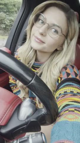 21 Years Old Blonde Car Freshie Juice NSFW Pussy Pussy Lips Shaved Pussy Teen gif