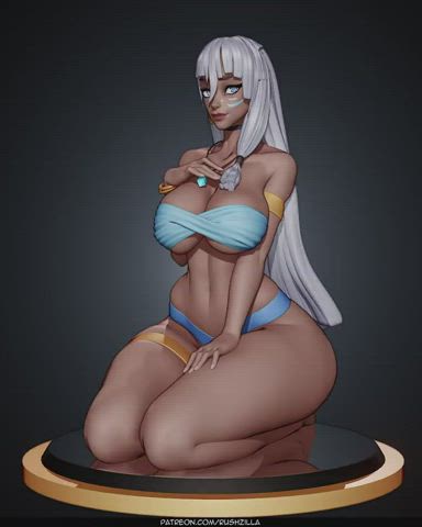 3d bikini blue eyes busty clothed hentai long hair rule34 thick gif