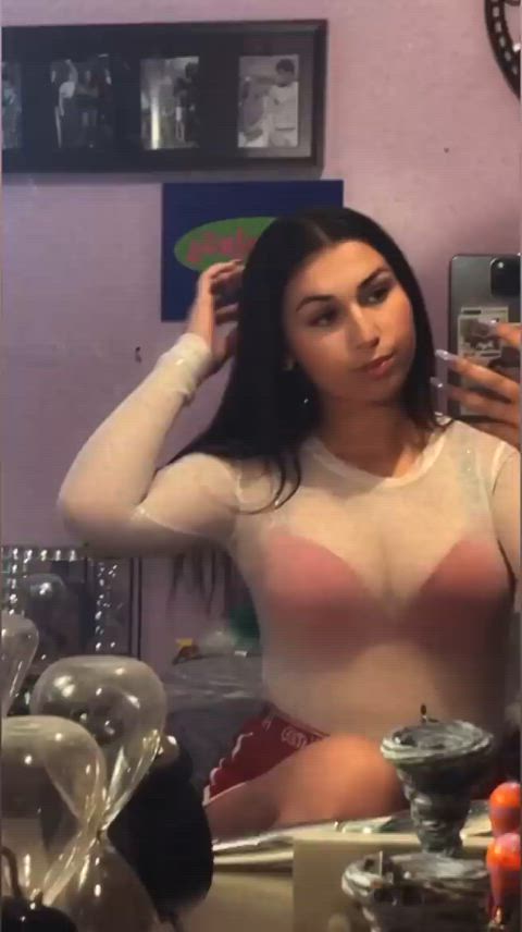 amateur babe boobs bra lingerie teen gif