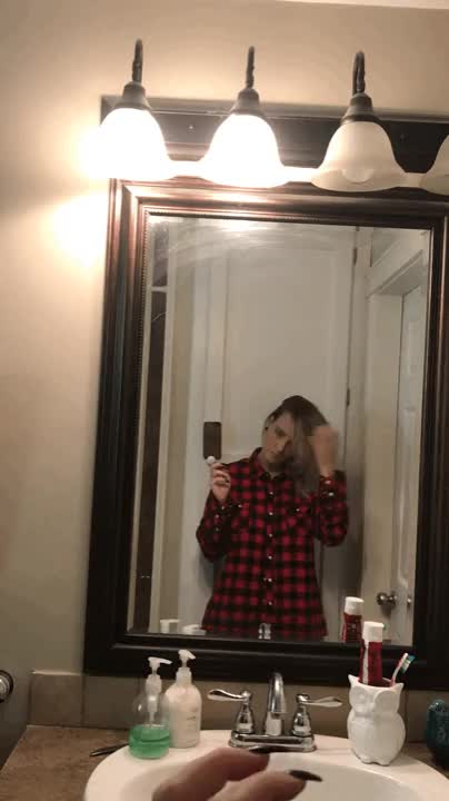 Bam_Titties under a plaid shirt