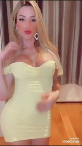 Big Tits Blonde Trans gif