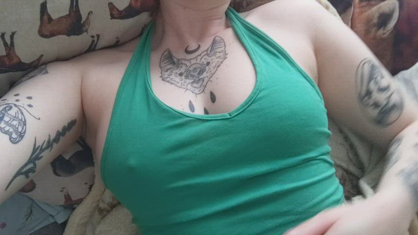 amateur boobs brunette cute natural tits onlyfans tattoo tits gif