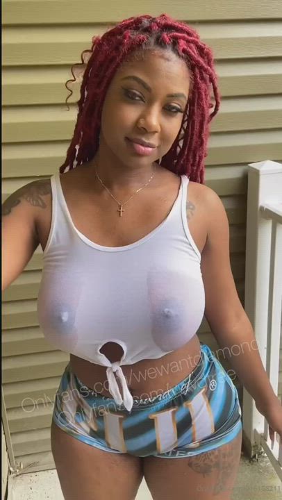 Big Tits Ebony Tease gif