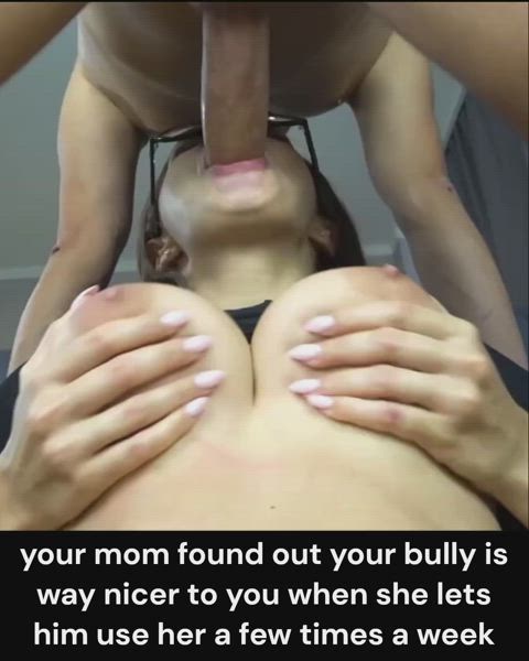 big dick big tits blowjob bully caption face fuck tits gif