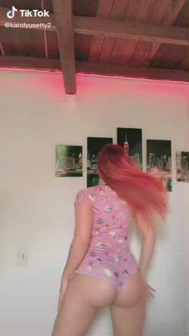 Ass Bubble Butt Redhead Shaking Short Hair TikTok Twerking gif