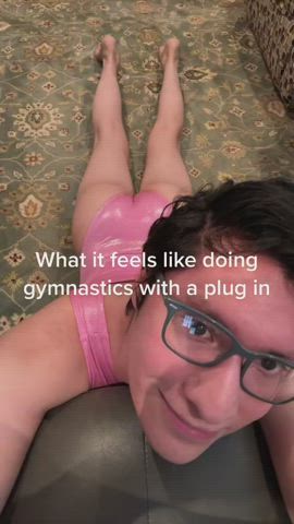 butt plug gymnast spandex gif