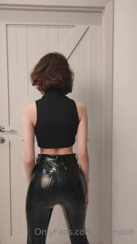 ass brunette pants gif