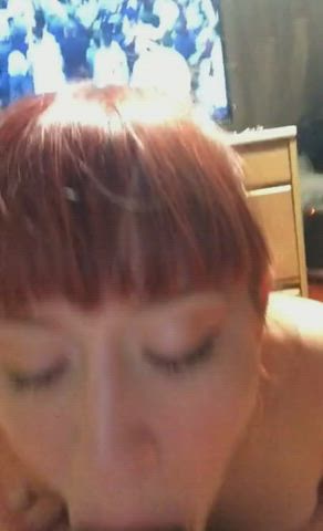 Amateur BBC Blowjob POV Redhead gif