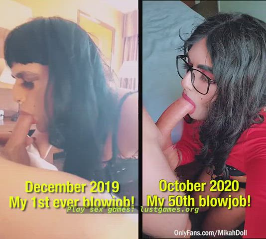 My 1st vs. 50th Blowjob - 2019 to 2020 (Makeup + BJ Skills IMPROVED!!)