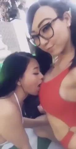 Asian Breast Sucking Lesbian gif