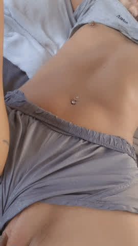 cute flashing petite pierced tease gif