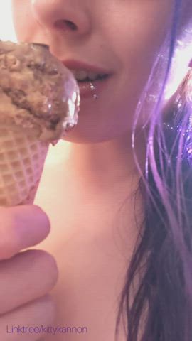 ASMR Food Fetish Licking Pierced Tease Tongue Fetish gif