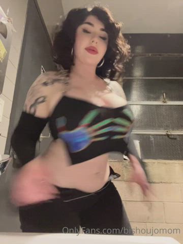 ass bathroom booty fake ass fake boobs fake tits jiggling pawg thick gif