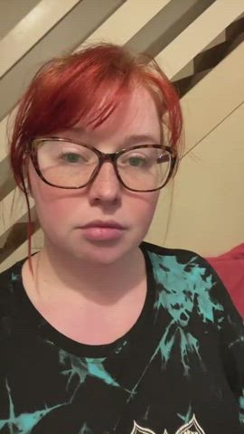 cute glasses onlyfans redhead tease teasing tiktok gif