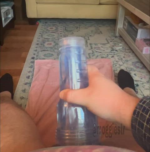 big dick cock cum cumshot fleshlight jerk off masturbating pov solo thick gif