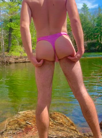ass femboy fit gay panties public spanking submissive teen thong gif