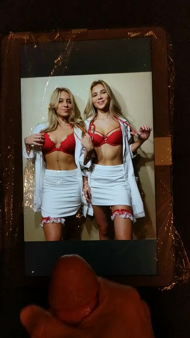 Two blonde nurses got covered