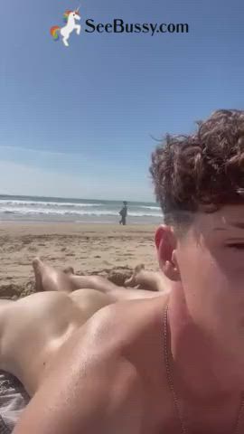 ass beach nude public twink gif