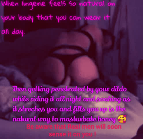 caption dildo femboy lingerie masturbating riding slutty teen thong gif