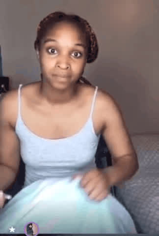 Accidental Barely Legal Ebony Tease Twerking Upskirt Webcam gif