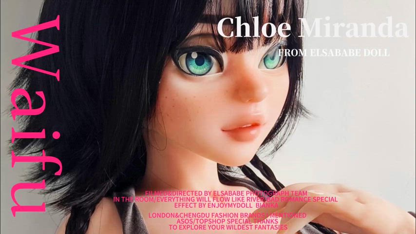 anime big eyes cartoon doll green eyes gif